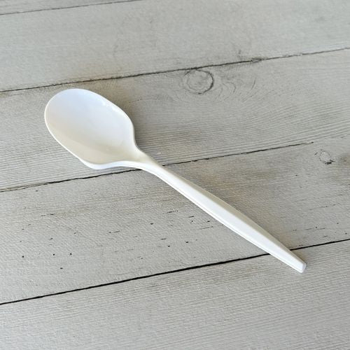 Boardwalk Mediumweight Polypropylene Cutlery Soup Spoon White 1000/Case