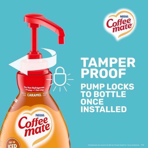 Coffee Mate Liquid Creamer Pump Bottle Caramel 50.7 Oz Pump Bottle 2/Case