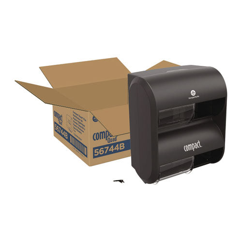 Georgia Pacific Professional Compact Quad Vertical Four Roll Coreless Tissue Dispenser 12.31x14.81x7.86 Black