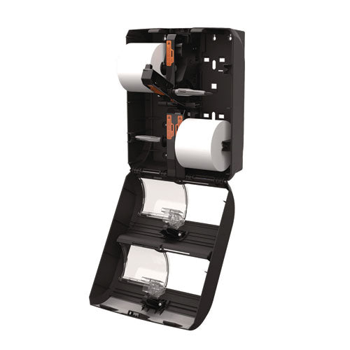 Georgia Pacific Professional Compact Quad Vertical Four Roll Coreless Tissue Dispenser 12.31x14.81x7.86 Black