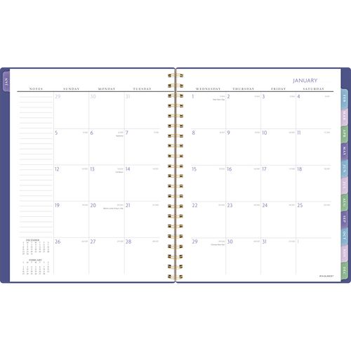 AT-A-GLANCE Badge Geo Weekly/monthly Planner 11x9.25 Purple/gold Cover 13-month (jan To Jan): 2025 To 2026