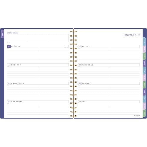 AT-A-GLANCE Badge Geo Weekly/monthly Planner 11x9.25 Purple/gold Cover 13-month (jan To Jan): 2025 To 2026