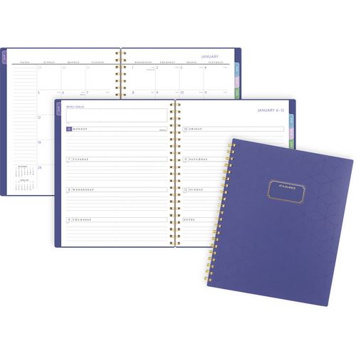 AT-A-GLANCE Badge Geo Weekly/monthly Planner 11x9.25 Purple/gold Cover 13-month (jan To Jan): 2025 To 2026