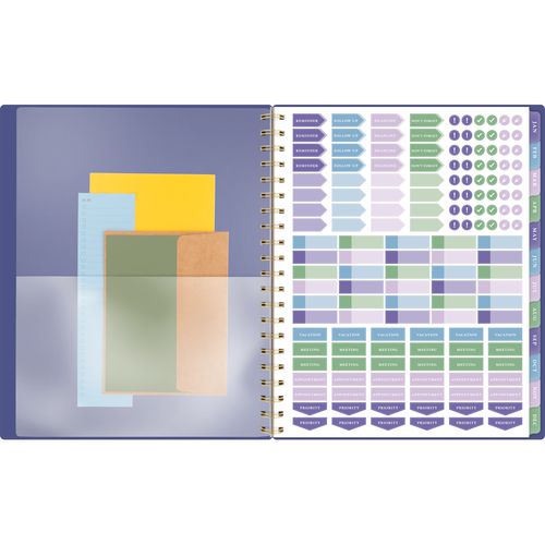 AT-A-GLANCE Badge Geo Weekly/monthly Planner 11x9.25 Purple/gold Cover 13-month (jan To Jan): 2025 To 2026