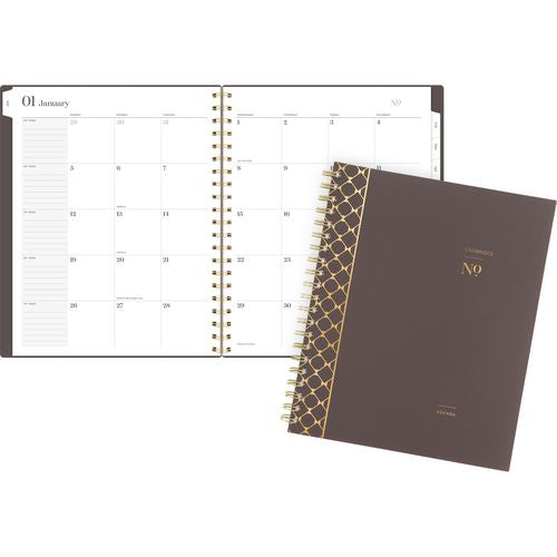 Cambridge Workstyle Monthly Poly Planner Geometric Artwork 11x8.5 Java Brown/gold Cover 12-month (jan To Dec): 2025