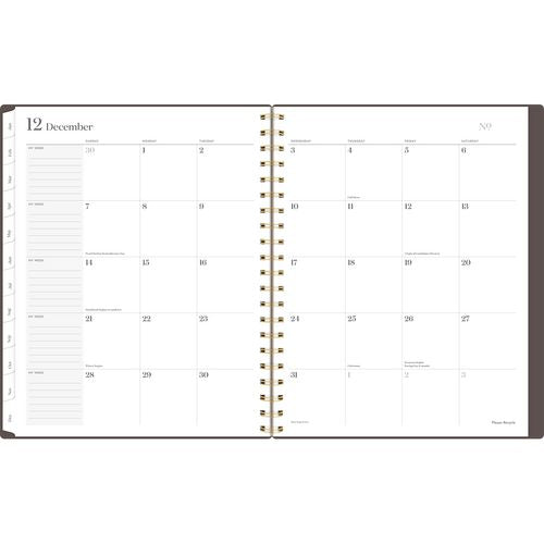 Cambridge Workstyle Monthly Poly Planner Geometric Artwork 11x8.5 Java Brown/gold Cover 12-month (jan To Dec): 2025