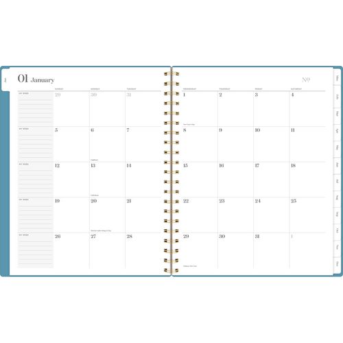 Cambridge Workstyle Weekly/monthly Planner Geometric Artwork 11x9.38 Blue/gold Cover 12-month (jan To Dec): 2025