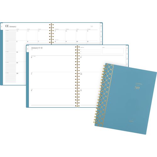 Cambridge Workstyle Weekly/monthly Planner Geometric Artwork 11x9.38 Blue/gold Cover 12-month (jan To Dec): 2025