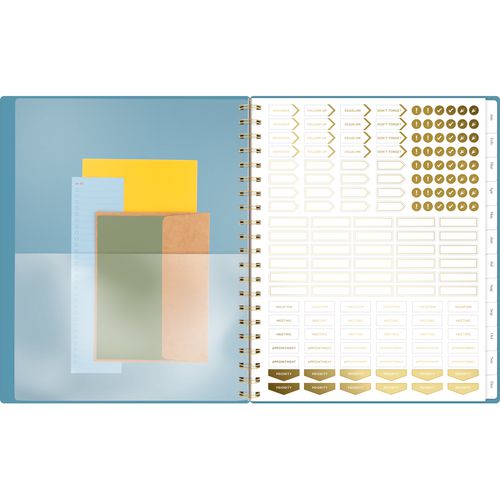 Cambridge Workstyle Weekly/monthly Planner Geometric Artwork 11x9.38 Blue/gold Cover 12-month (jan To Dec): 2025