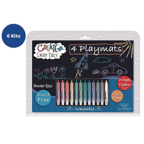 TPG Creations Wonder Stix Playmat Kit 12 Assorted Pastel Wonderstix And 4 Playmats/pack 12 Packs/Case