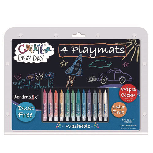 TPG Creations Wonder Stix Playmat Kit 12 Assorted Pastel Wonderstix And 4 Playmats/pack 12 Packs/Case