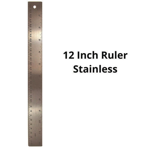 TPG Creations Stainless Steel Ruler Standard/metric 12" Long Silver 72/Case