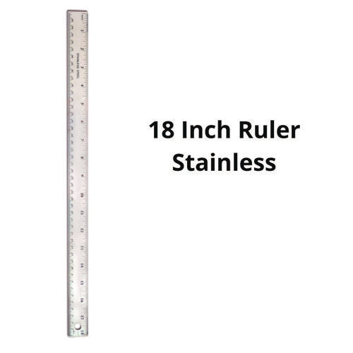 TPG Creations Stainless Steel Ruler Standard/metric 18" Long Silver 36/Case