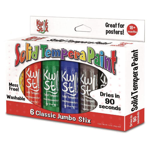 TPG Creations Kwik Stick Tempera Paint 6 Assorted Classic Colors 6/pack 12 Packs/Case