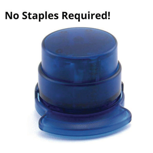 TPG Creations Staple-free Stapler 5-sheet Capacity 0.5" Throat Depth Blue 24/Case