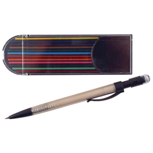 TPG Creations Mechanical Color Pencil Set 2 Mm 12 Assorted Lead Refills Gray Barrel 72/Case