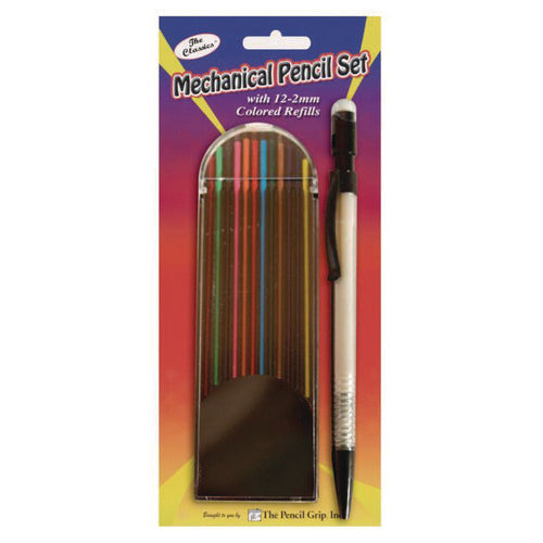 TPG Creations Mechanical Color Pencil Set 2 Mm 12 Assorted Lead Refills Gray Barrel 72/Case