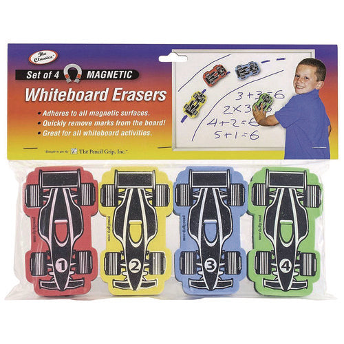 TPG Creations Magnetic Racecar Whiteboard Eraser 4.5x2.6x1 4/pack 24 Packs/Case