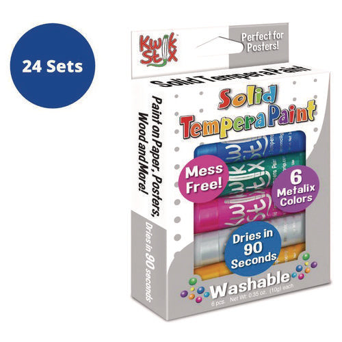 TPG Creations Kwik Stix Tempera Paint Set 6 Assorted Metallic Colors 6/set 24 Sets/Case