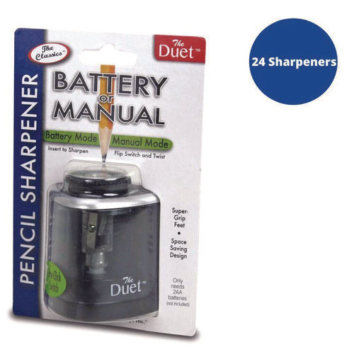 TPG Creations 2-in-1 Sharpener Battery/manual-powered 6.13x3 Black 24/Case