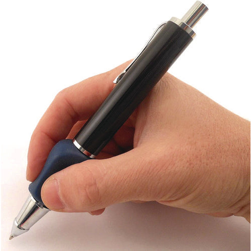 TPG Creations Heavyweight Ball Pen W/the Pencil Grip Ballpoint Pen Retractable Med 0.7 Mm Black Ink Black/silver/navy Barrel 8/Case