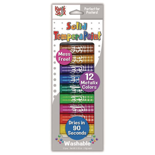 TPG Creations Kwik Stix Tempera Paint Set 12 Assorted Metallic Colors 12/set 12 Sets/Case