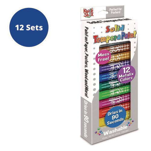 TPG Creations Kwik Stix Tempera Paint Set 12 Assorted Metallic Colors 12/set 12 Sets/Case