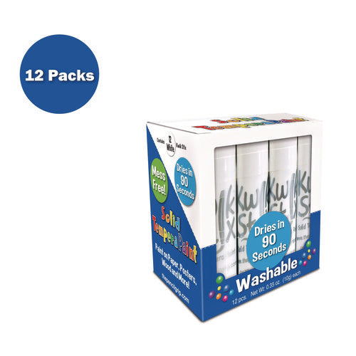 TPG Creations Kwik Stix Single Color Pack 0.7"x3.5" White 12/pack 12 Packs/Case