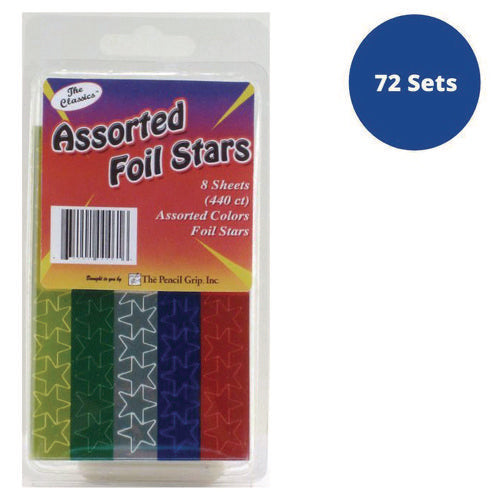 TPG Creations Foil Star Stickers Assorted Colors 55/sheet 8 Sheets/pack 72 Packs/Case