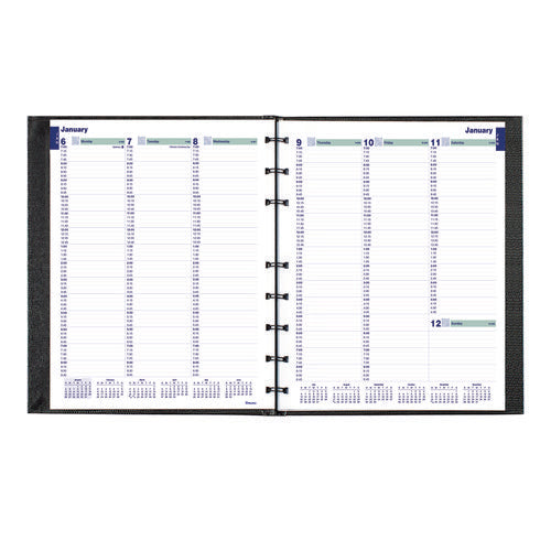 Blueline Plan And Link Weekly Appointment Planner 9.25"x7.25" Black Cover 12-month (jan To Dec): 2025