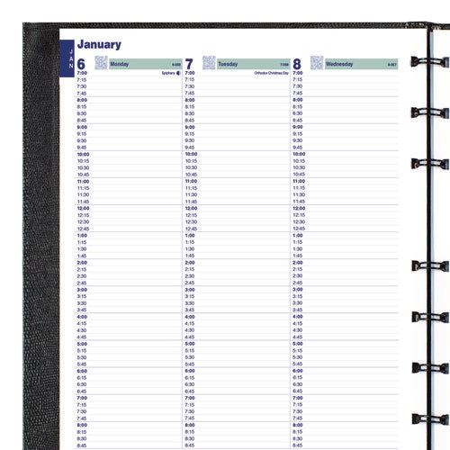 Blueline Plan And Link Weekly Appointment Planner 9.25"x7.25" Black Cover 12-month (jan To Dec): 2025