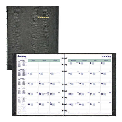 Blueline Plan And Link Monthly Planner 9.25"x7.25" Black Cover 16-months: Sept 2024 To Dec 2025