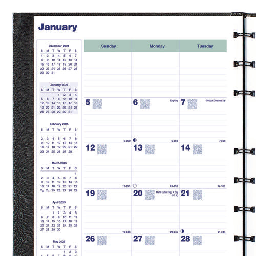 Blueline Plan And Link Monthly Planner 9.25"x7.25" Black Cover 16-months: Sept 2024 To Dec 2025