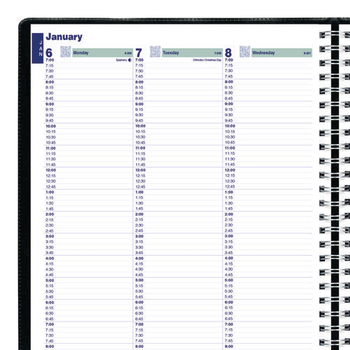 Blueline Plan And Link Weekly Appointment Planner 11"x9.06" Black Cover 12-month (jan To Dec): 2025