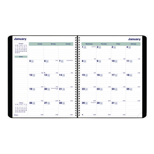 Blueline Plan And Link Monthly Planner 11"x9.06" Black Cover 16-months: Sept 2024 To Dec 2025