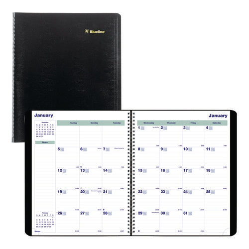 Blueline Plan And Link Monthly Planner 11"x9.06" Black Cover 16-months: Sept 2024 To Dec 2025