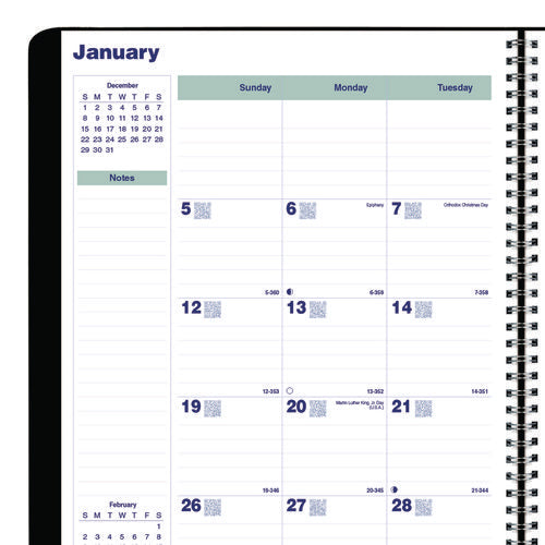 Blueline Plan And Link Monthly Planner 11"x9.06" Black Cover 16-months: Sept 2024 To Dec 2025