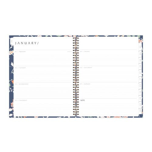 Blue Sky One Tree Planted Effie Weekly/monthly Planner Floral Artwork 11"x8.5" Blue/peach/green Cover 12-month (jan-dec): 2025