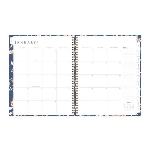 Blue Sky One Tree Planted Effie Weekly/monthly Planner Floral Artwork 11"x8.5" Blue/peach/green Cover 12-month (jan-dec): 2025