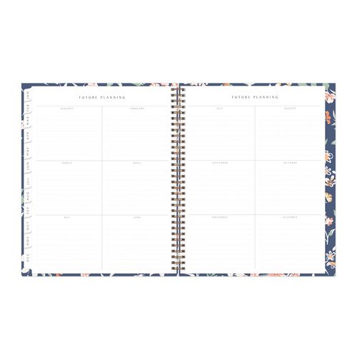 Blue Sky One Tree Planted Effie Weekly/monthly Planner Floral Artwork 11"x8.5" Blue/peach/green Cover 12-month (jan-dec): 2025