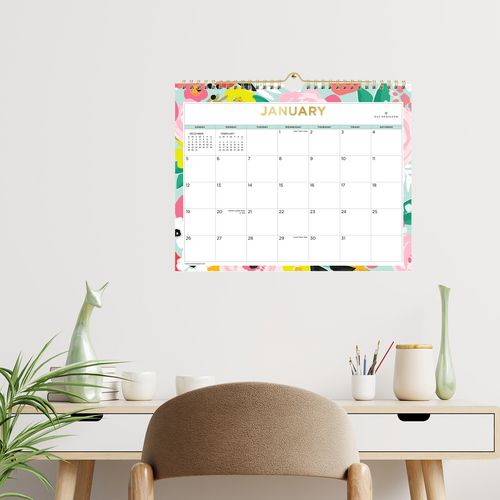 Blue Sky Day Designer Secret Garden Mint Monthly Wall Calendar Floral Artwork 11x8.75 Multicolor Sheets 12-month (jan-dec): 2025