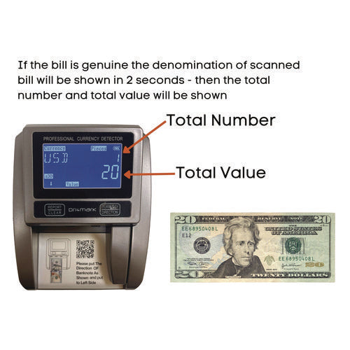 Dri-Mark Counterfeit Detector Machine Color; Infrared; Magnetic Strip Detection; Magnetic Ink; Size 4.5x5.5x3.5