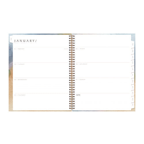 Blue Sky One Tree Planted Andreo Weekly/monthly Planner Abstract Artwork 11"x8.5" Blue/sand/green Cover 12-month (jan-dec): 2025