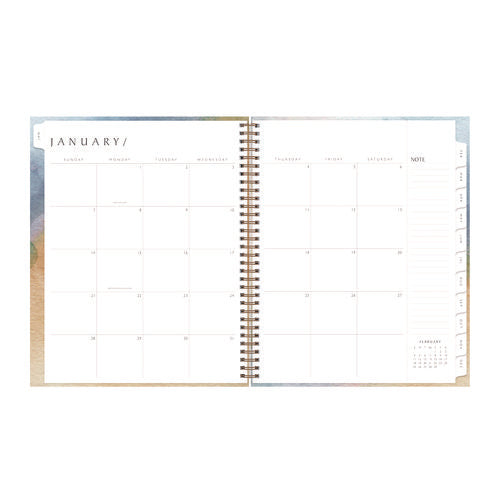 Blue Sky One Tree Planted Andreo Weekly/monthly Planner Abstract Artwork 11"x8.5" Blue/sand/green Cover 12-month (jan-dec): 2025