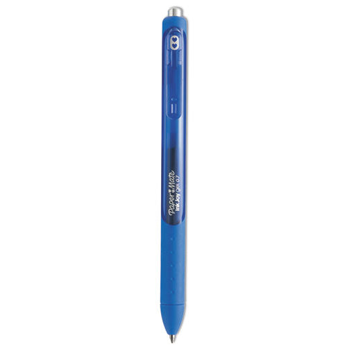 Paper Mate Inkjoy Gel Pen Retractable Medium 0.7 Mm Blue Ink Blue Barrel Dozen