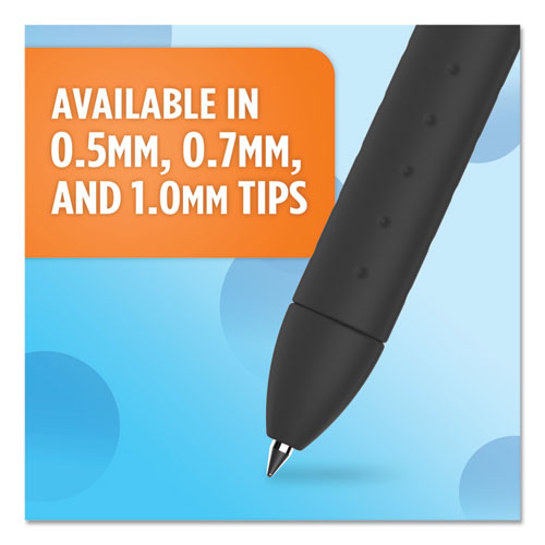 Paper Mate Inkjoy Gel Pen Retractable Medium 0.7 Mm Black Ink Black Barrel Dozen