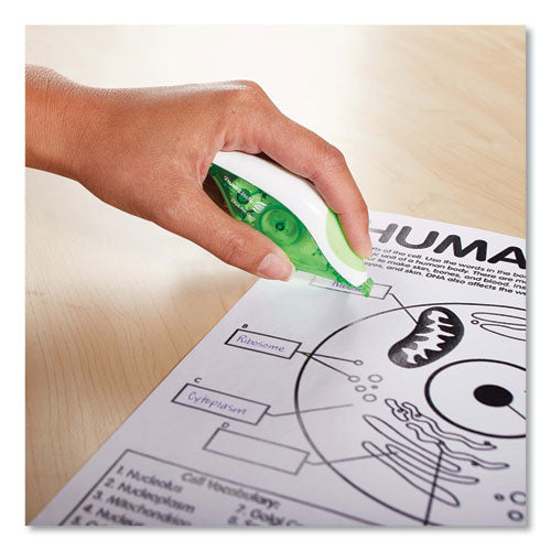 Paper Mate Liquid Paper Dryline Grip Correction Tape Non-refillable Gray/green Applicator 0.2"x335" 2/pack