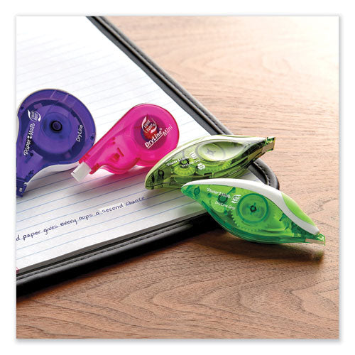 Paper Mate Liquid Paper Dryline Grip Correction Tape Non-refillable Gray/green Applicator 0.2"x335" 2/pack