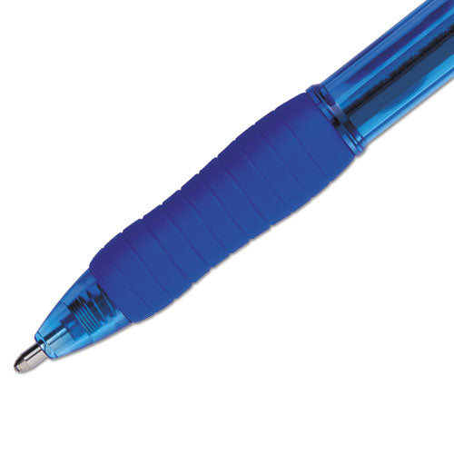 Paper Mate Profile Ballpoint Pen Retractable Bold 1.4 Mm Blue Ink Translucent Blue Barrel Dozen