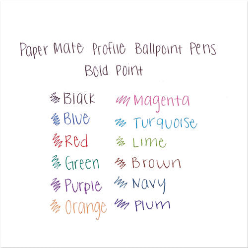 Paper Mate Profile Ballpoint Pen Retractable Bold 1.4 Mm Blue Ink Translucent Blue Barrel Dozen